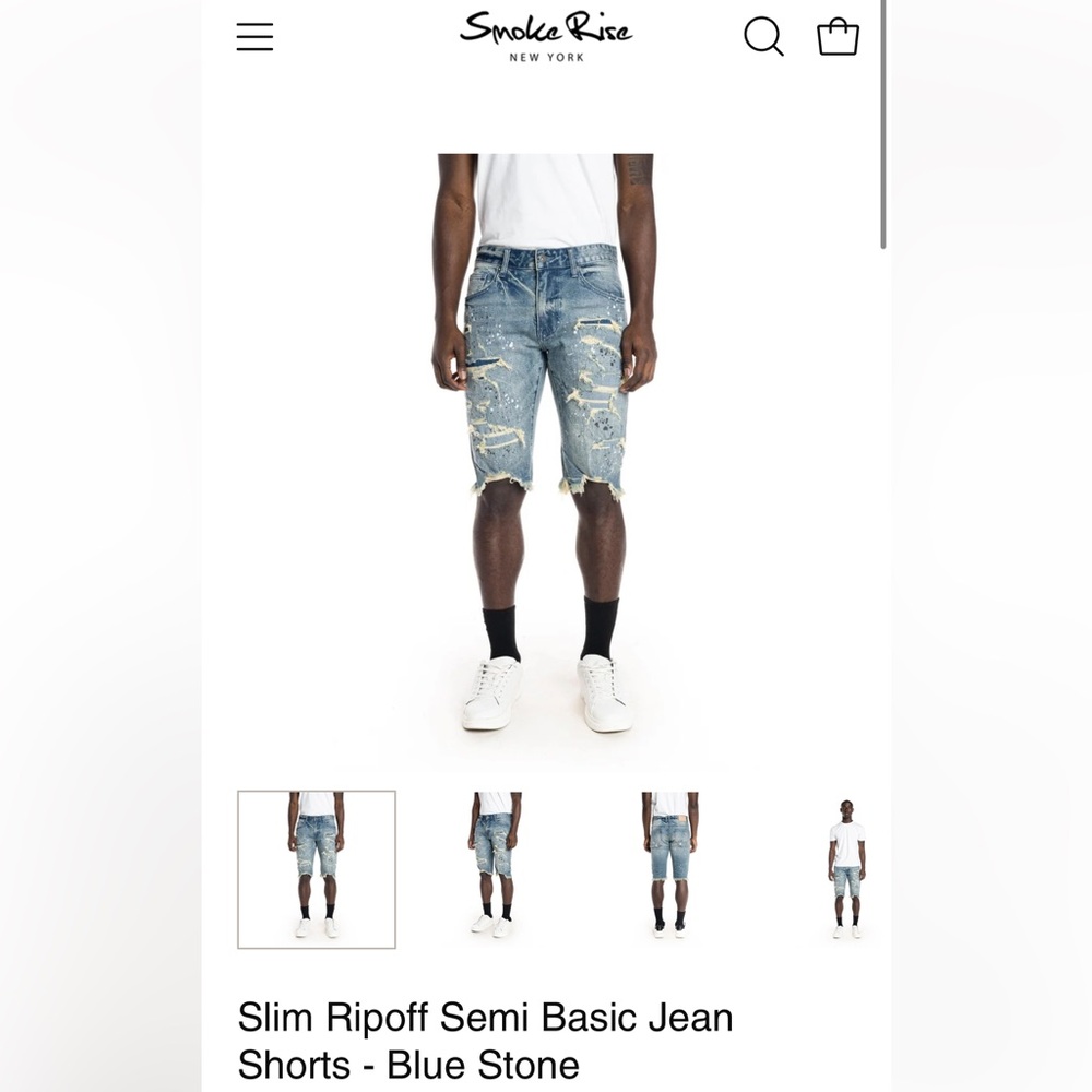 Smoke Rise Blue Stone jorts 42”